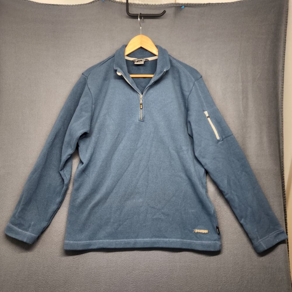 Merrell Polartec Fleece Pullover Mens Large Blue Outdoor Hiking Gorpcore